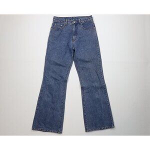 Vintage 90s Streetwear Mens 30x30 Distressed Flared Bell Bottoms Denim Jeans